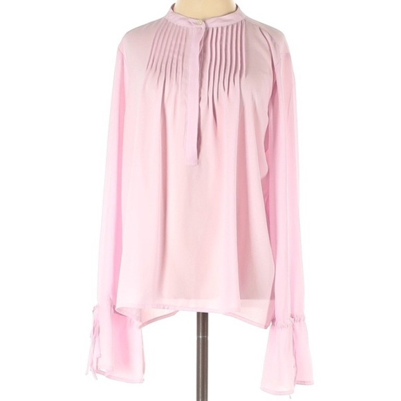 J. Crew Tops - J.Crew Pintuck Tie Sleeve top pink XS